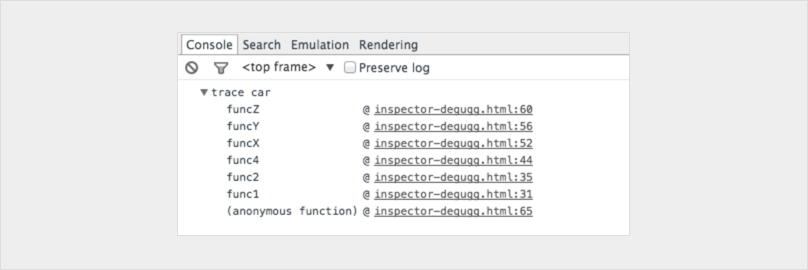 Get the stack trace for the function when debugging JavaScript