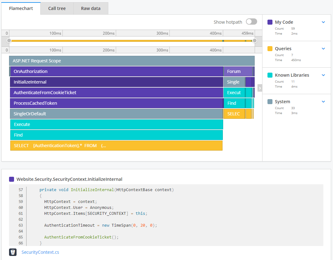 Bitbucket source code showing in trace