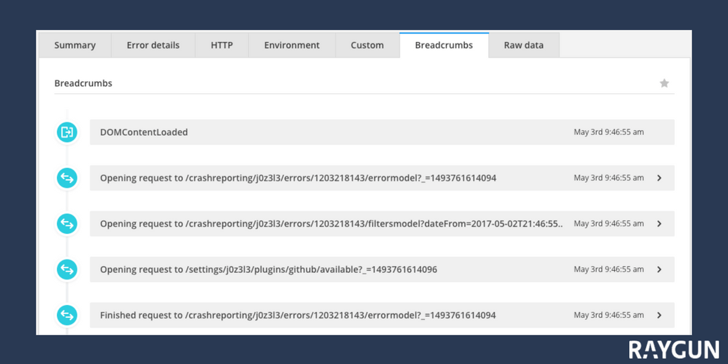 A guide to Breadcrumbs for Raygun Crash Reporting featured image.