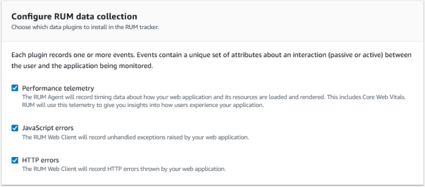 Configure RUM data