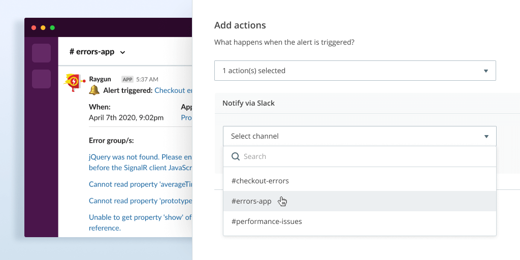 Coming soon! A sneak peek at Raygun Alerting’s Slack integration featured image.