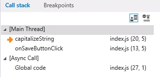 Call stack Internet Explorer Debugging