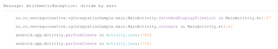 A detailed stack trace guiding you to the cause of the issue