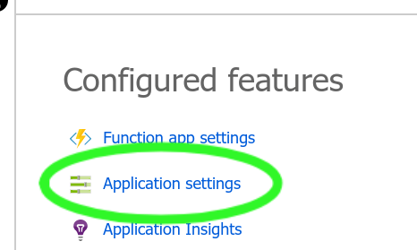 Application settings feature in Azure Functions