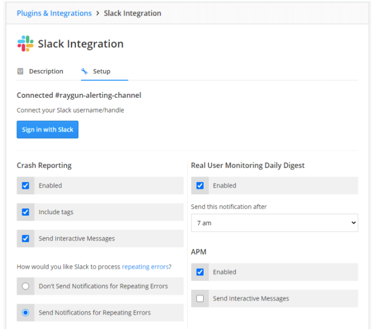 Integration setup