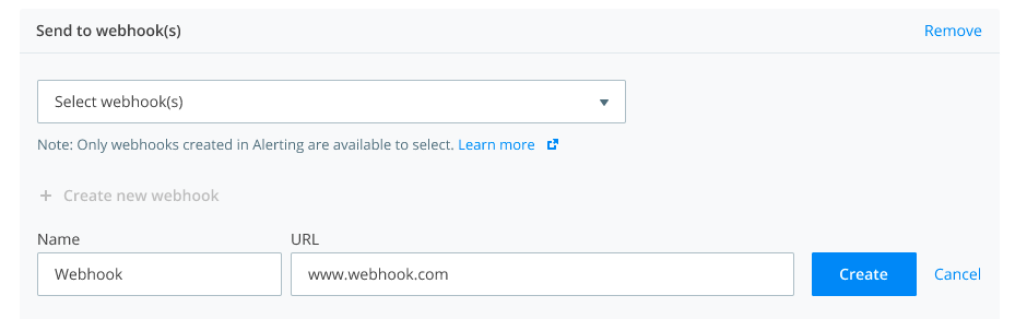 Send to webhooks