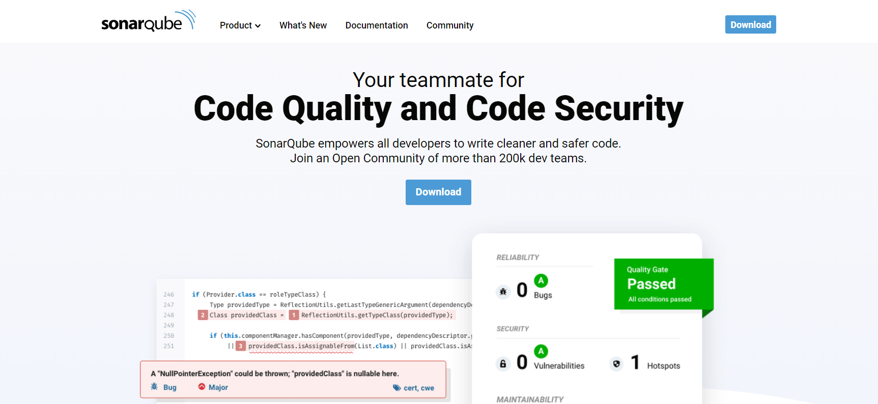 SonarQube Homepage